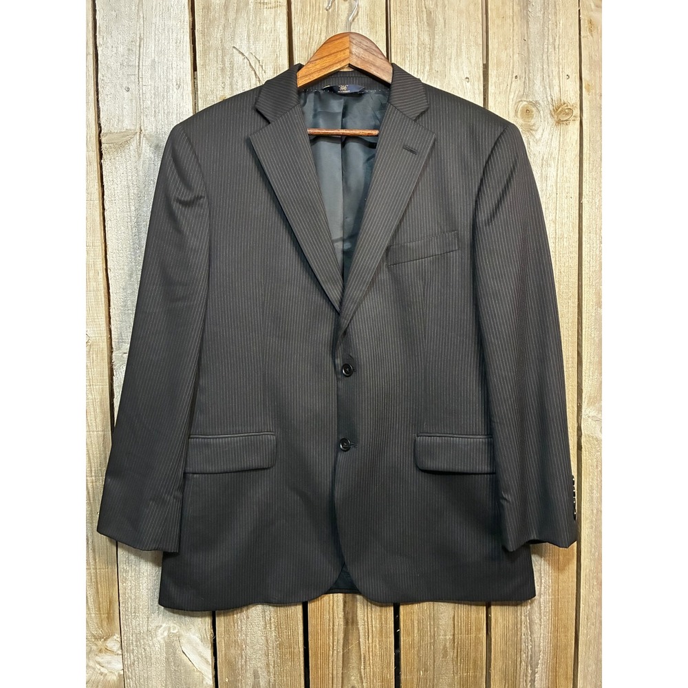 Brooks Brothers 346 Mens 41S Pinstripe Stretch Wool Blazer Suit Jacket Black